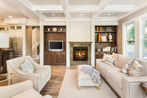 Living room fireplace