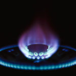 Propane gas burning