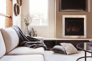 Living room fireplace